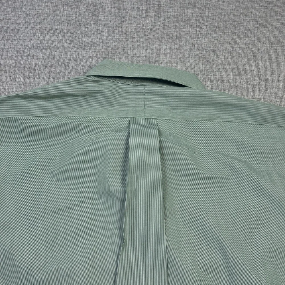 Ralph Lauren Button-Down Dress Shirt Mens 16.5 32/33 Green Striped Classic Fit